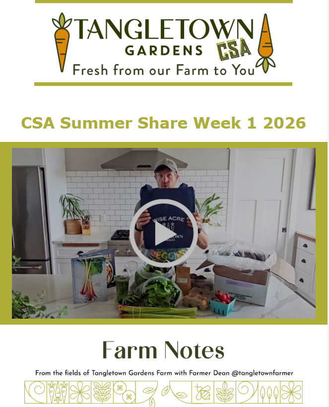 Week 1 CSA Newsletter